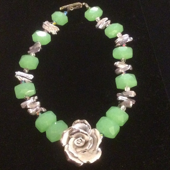 Atlanta Dogwood Festival Jewelry - ⭐️For Julie only ⭐️of kind Chalcedony & Genuine Pearl Necklace